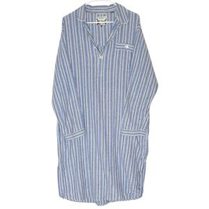 Peter Christian blue & white stripe flannel nightshirt men’s size L